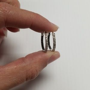 Sterling silver black and white diamond earrings